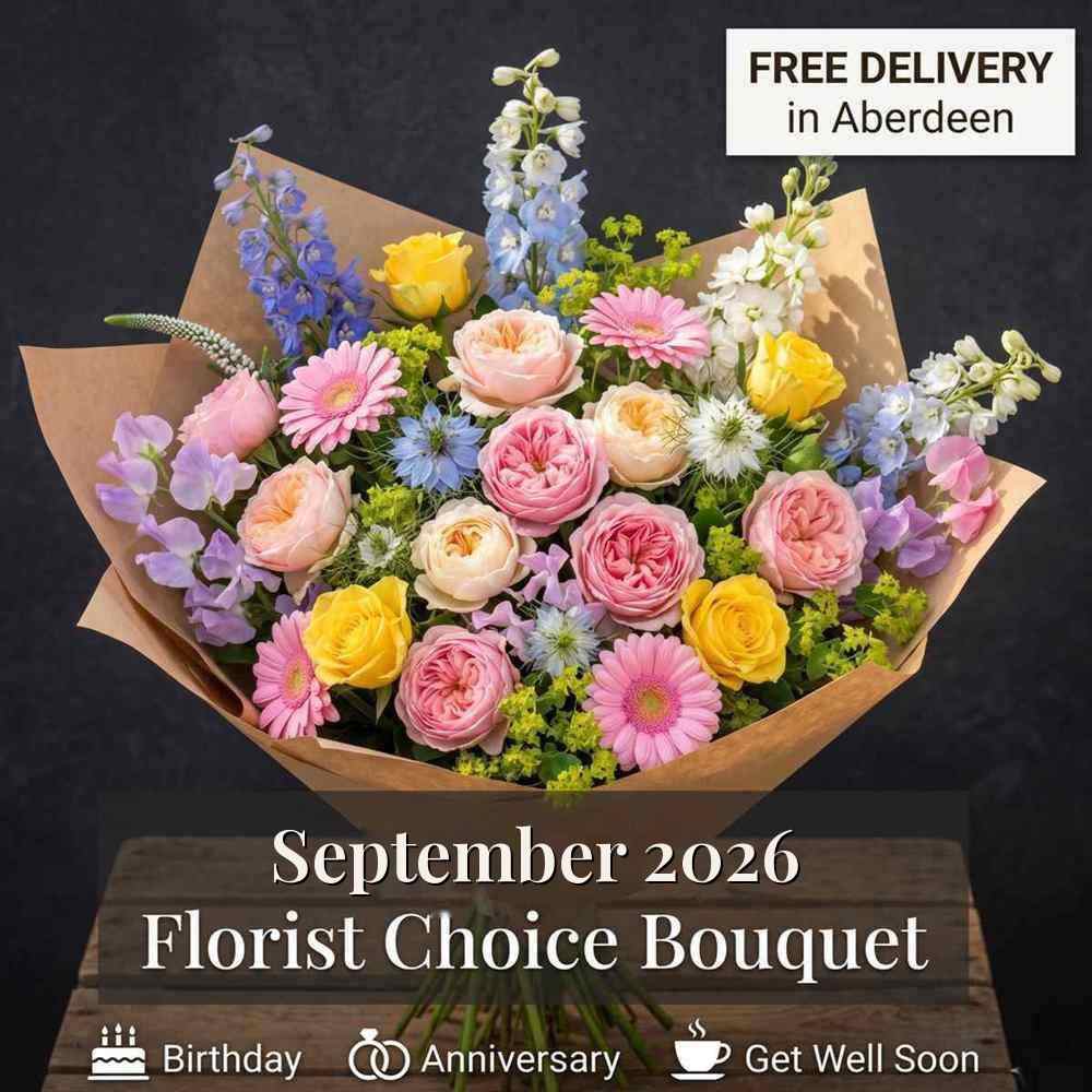 September 2026 Florist Choice Flower Bouquet September 2026 Florist Choice seasonal flower bouquet with free Aberdeen delivery