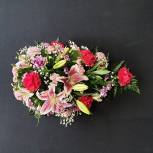 Colourful floral spray with pink and red flowers