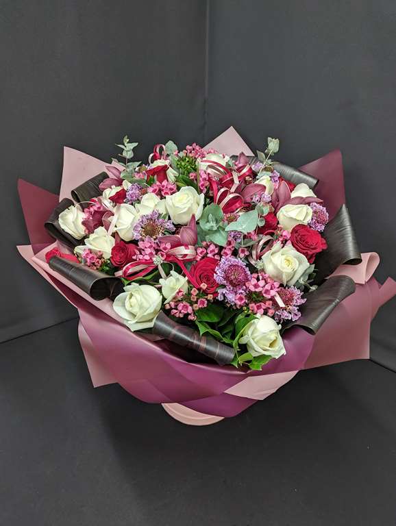 White and Red Rose  Flower Bouquets