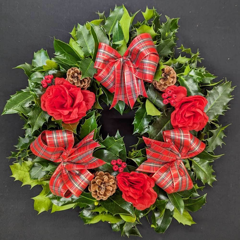 Holly Wreath in Aberdeen, Scotland