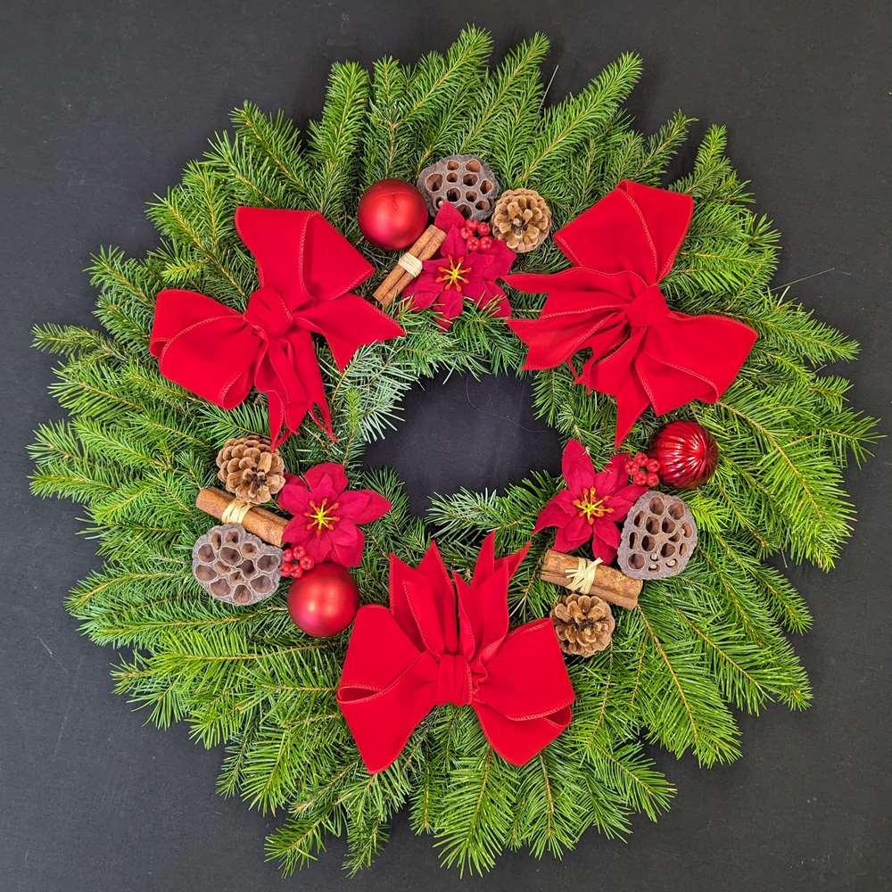 Christmas Pine Wreath in Aberdeen, Scotland
