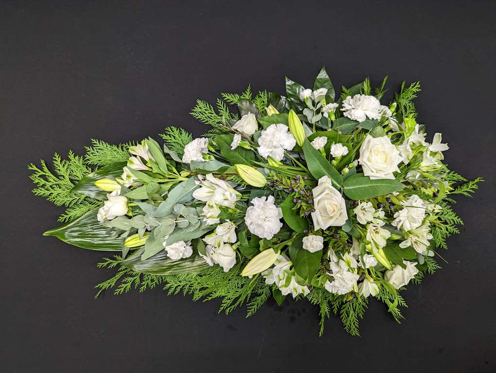 White Tulip Funeral Single Spray 