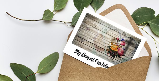 A Simple Funeral Letter Card with Small Envelop
