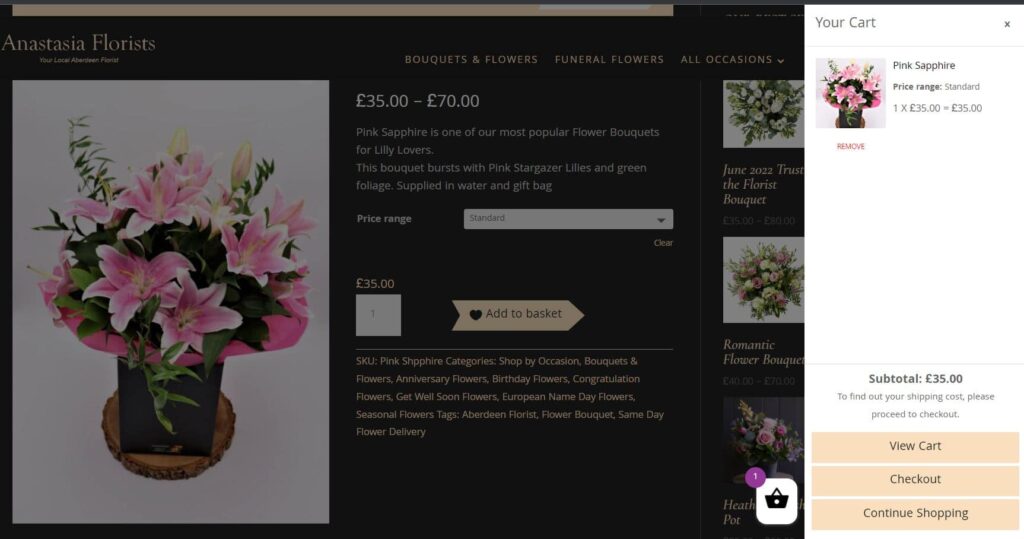 Ordering Flowers in Aberdeen