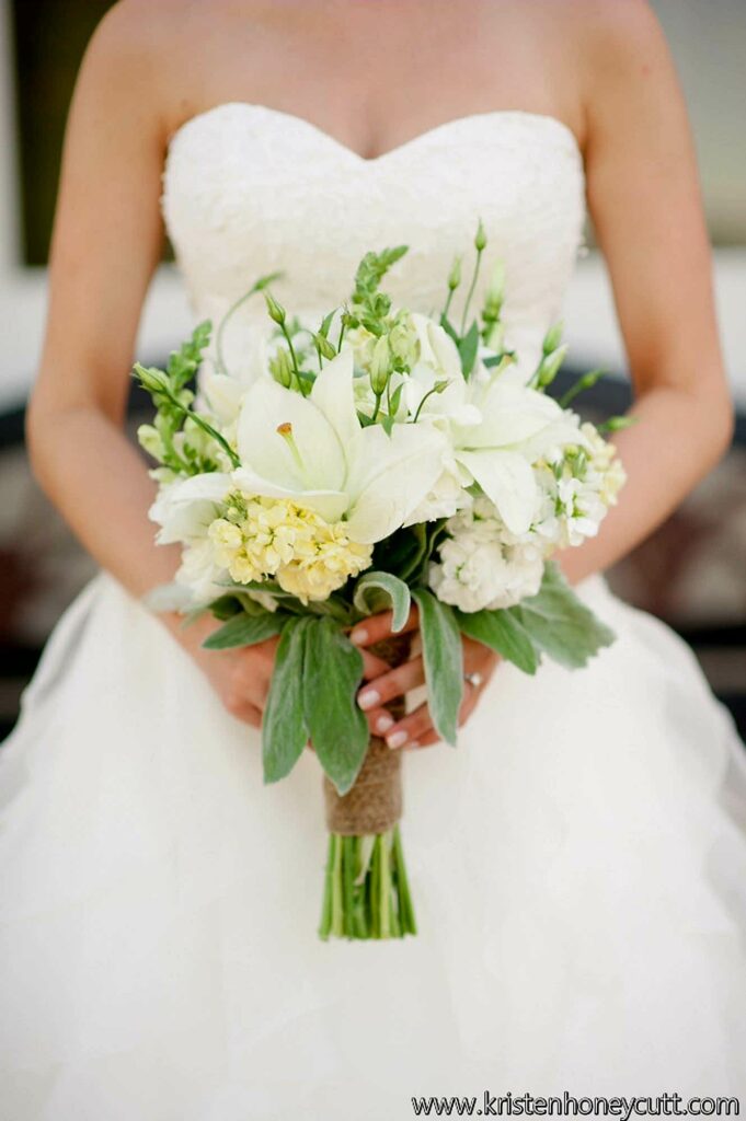 White Casablanca Lilies in Kristen Honey Cutt