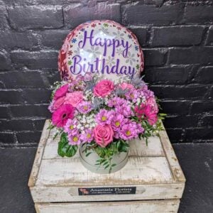 Anastasia Florists — Your Aberdeen Florist Since 1995 Happy Birthday Hatbox & Balloon | Aberdeen | Anastasia Florists Aberdeen