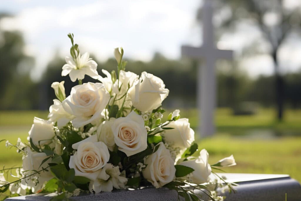 Funeral Flowers as centrepiece