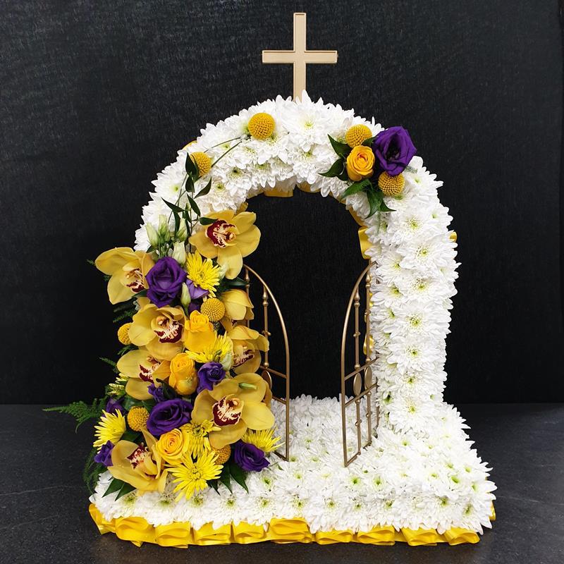 Yellow and White Flower with Gate