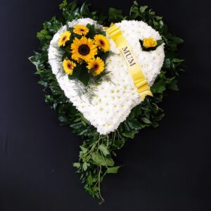 Funeral Hearts with Sunflower in Aberdeen