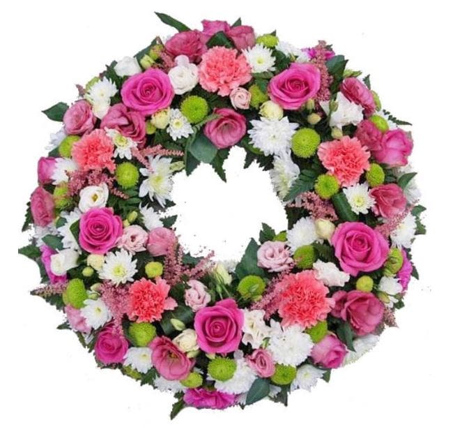 Pink Circle Sympathy Wreaths