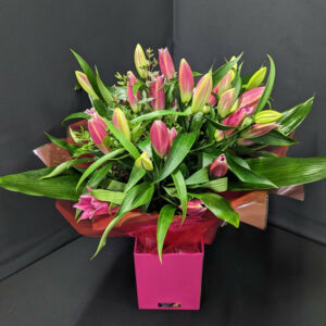 Aberdeen Pink Lilly Flower Bouquet supplied by your local Aberdeen Florists