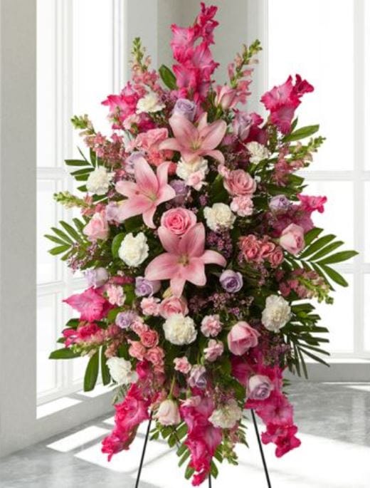 Pink Standing Casket Spray