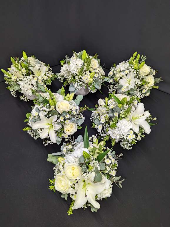 White Roses Funeral Bouquet