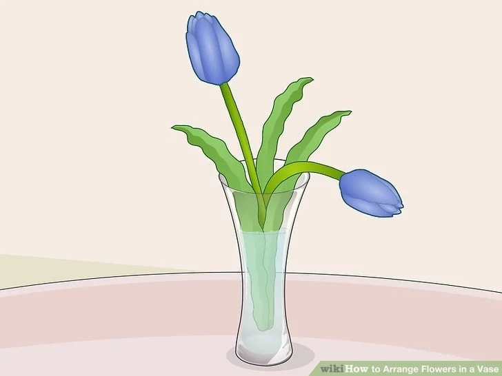 Violet Tulip Flower in  Cylinder Vase