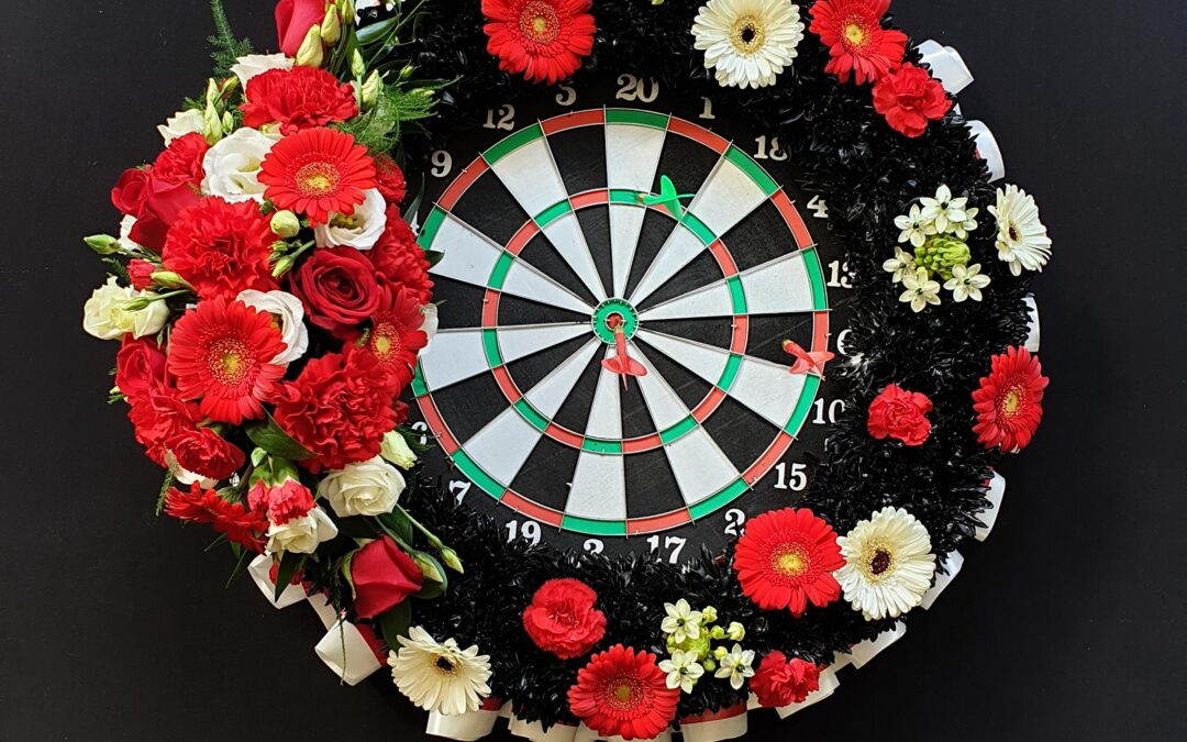 Dartboard Funeral Wreath