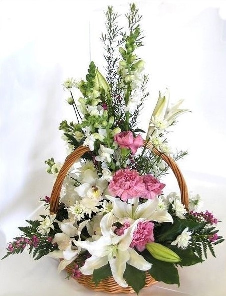 Fresh Flower in a Wodden Beautiful Basket 
