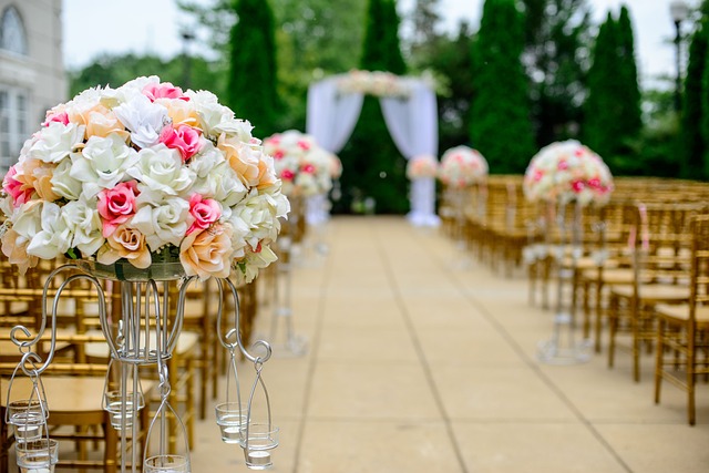 Flower designs and arrangements at a wedding in Scotland